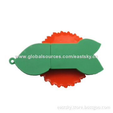 Custom Sunflower-shaped USB Drive, Made of Soft PVC Material, OEM Orders Welcomed
